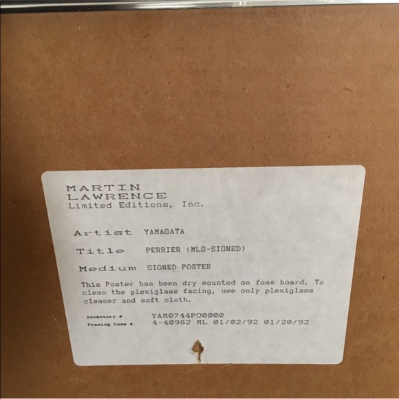 Framed “Perrier” by Yamagata (Signed) Poster - Picture 6 of 6